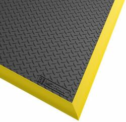 Notrax Diamond Flex fáradásgátló ipari szőnyeg hegesztők számára, gyémánt bevonatú, fekete/sárga, 102 x 163 cm