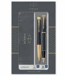 Parker Комплект писалка и химикалка Parker Urban Black GT, син цвят на писане, черен (2093381)
