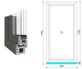 60x120 cm, fix, antracit/fehér, háromrétegű üvegezésű EkoSun 70 CL műanyag ablak