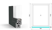 90x120 cm, fix, antracit/fehér, háromrétegű üvegezésű GreenEvolution 76 B műanyag ablak