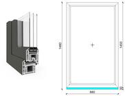 90x150 cm, fix, antracit/fehér, háromrétegű üvegezésű EkoSun 70 CL műanyag ablak