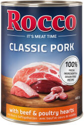 Rocco 6x400g Rocco Classic Pork Marha & szárnyasszív nedves kutyatáp