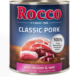Rocco 24x800g Rocco Classic Pork Csirke & borjú nedves kutyatáp
