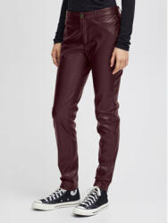 ICHI Pantaloni din imitație de piele 20117678 Vișiniu Regular Fit