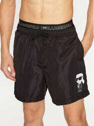KARL LAGERFELD Pantaloni scurți de plajă Ikonik 2.0 Elastic Med Shorts 235M2213 Negru Regular Fit