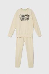 United Colors of Benetton gyerek pizsama bézs, nyomott mintás - bézs 110 - answear - 9 990 Ft