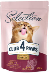 CLUB 4 PAWS Hrana uscata pisici, curcan si legume, 300g