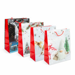 Family Karácsonyi ajándéktasak - papír - 265 x 127 x 330 mm - 4 féle / csomag - 12 db / csomag (58302) - gardenet