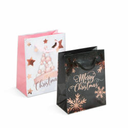 Family Karácsonyi ajándéktasak - papír - 114 x 64 x 146 mm - 2 féle / csomag - 12 db / csomag (58303) - gardenet