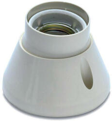 Famatel S. A Műanyag talpas foglalat, porcelán betétes, forgatható 360°-ban, E-27, krém, 181, Famatel S. A (181)