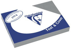 Karton textilhatású Clairefontaine Text and Cover A/4 270g szürke 100 ív/csomag (2728)
