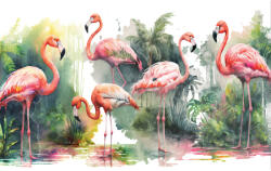 Consalnet Flamingók poszter, fotótapéta, Vlies (520 x 318 cm) (C1-14558VEXXXXXL)