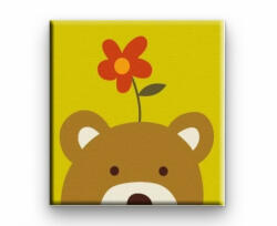  Virágos Maci - gyerek számfestő készlet