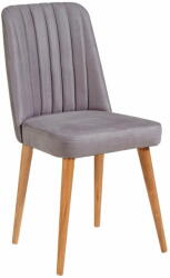 Kalune Design Сив кадифен стол за хранене Stormi Sandalye - Kalune Design (869VEL5216)