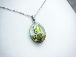 R. M. ékszer Moha és páfrány műgyanta acél nyaklánc (19147BA)