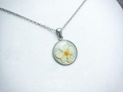 R. M. ékszer Erdei szamóca virág műgyanta acél nyaklánc (19146BA)