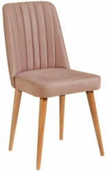 Kalune Design Светлорозов кадифен стол за хранене Stormi Sandalye - Kalune Design (869VEL5226)