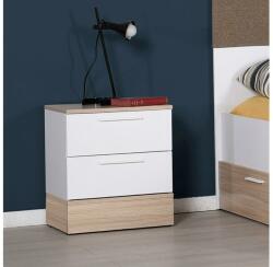 Adore Furniture Noptieră 52x45 cm maro/alb (AD0037)