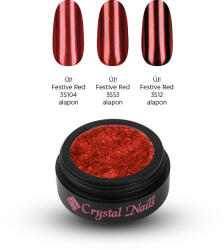 Crystalnails ChroMirror króm pigmentpor - Festive Red