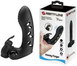 Pretty Love Vibrator Deget Vance Honey Finger 10 Moduri Vibratii, Silicon, Negru Vibrator