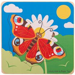 Bigjigs Toys Inserare puzzle cicluri de viață ale unui fluture (DDBJ33030)