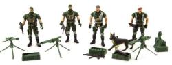 Teddies Set de 4 soldati cu accesorii plastic CZ design (TD00311261) Figurina