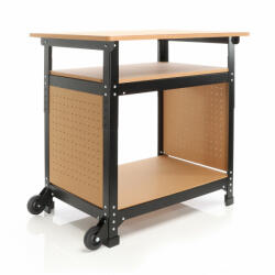 Wiltec mobil munkaasztal 68x50x66-82cm állítható magasságú polcokkal 63337 - ebuying