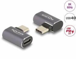 Delock Adaptor USB 4 type C 8K60Hz/4K144Hz 100W 40Gb T-M unghi stanga/dreapta, Delock 60047 (60047)