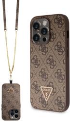 GUESS 4G STRASS SET Husă de protecție + curea pentru Apple i Phone 15 Pro Max maro