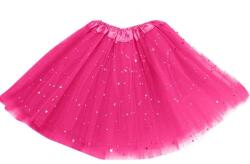 Nebunici Fustita pentru fetite, roz inchis cu sclipici, tutu cu 3 straturi de tulle, 2-6 ani (NBNGJ2457) Costum bal mascat copii
