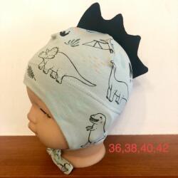  Pamut 3D-s megkötős, fülvédős baba sapka - Zöld dínó