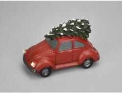  Piros bogárhátú autó világítós karácsonyi dekoráció (00539PIR)