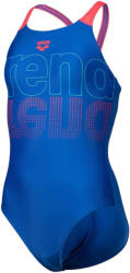 arena girls swimsuit v back graphic royal/fluo red 152cm
