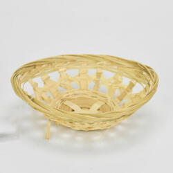  Hosszúkás áttört bambusz tál 14*11cm - kosarbolt
