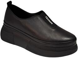 Ciucaleti Shoes Pantofi dama casual, din piele naturala, negru box, VIK05N