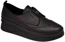Ciucaleti Shoes Pantofi dama casual, din piele naturala, negru box, VIK04N