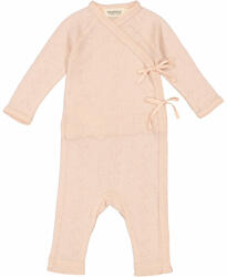 MarMar Salopeta din lana merinos cu model pointelle pentru bebelusi - Rula - Sheer Rose - MarMar