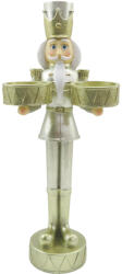 Clayre & Eef Figurina Spargatorul de Nuci cu suporturi lumanari argintiu auriu 12x8x28 cm (6PR4834)