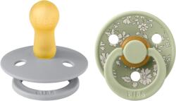 BIBS x LIBERTY - Set 2 suzete Colour Capel Latex, tetina rotunda, 6 luni+-Sage/Cloud