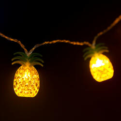 Familly Decor Sir de lumini LED - ananas - 1-65 m - 10 LED-uri - alb cald - 2 x AA (MCT-GBZ-58219B)