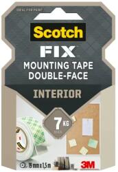 3M Bandă dublu adezivă montare suprafețe interioare 19 mm x 1.5 m Scotch-Fix (APBAD059)