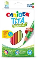 CARIOCA Creioane colorate triunghiulare Carioca Tita Maxi 12/set (APSKR113)