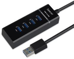 Spacer HUB extern SPACER porturi USB: USB 3.0 x 4 conectare prin USB 3.0 negru SPH-4USB30-01 (SPH-4USB30-01)