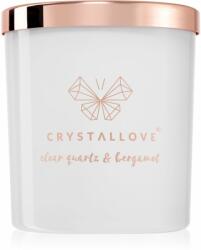 CRYSTALLOVE Crystalized Scented Candle Clear Quartz & Bergamot lumânare parfumată 220 g