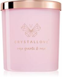 CRYSTALLOVE Crystalized Scented Candle Rose Quartz & Rose lumânare parfumată 220 g
