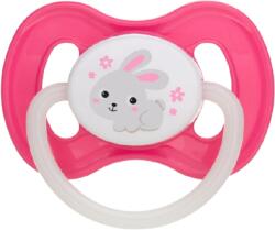 Canpol babies Suzeta roz din latex rotunda Bunny & Company 0-6 luni, 1 bucata, Campol babies