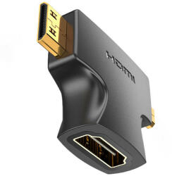 Vention Adapter 2in1 HDMI to Micro/Mini HDMI Vention AGFB0 4K 30Hz (black) (AGFB0) - scom