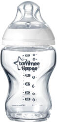 Tommee Tippee Biberon din sticla cu tetina din silicon Closer to Nature +0 luni, 250ml, Tommee Tippee