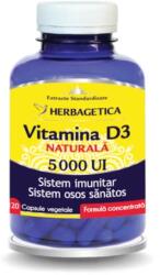 Herbagetica Vitamina D3 Naturala 5000 UI, 120 capsule vegetale, Herbagetica