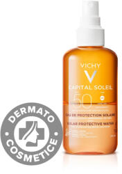 Vichy Apa cu protectie solara SPF 50 pentru bronz de durata fata si corp Capital Soleil, 200ml, Vichy